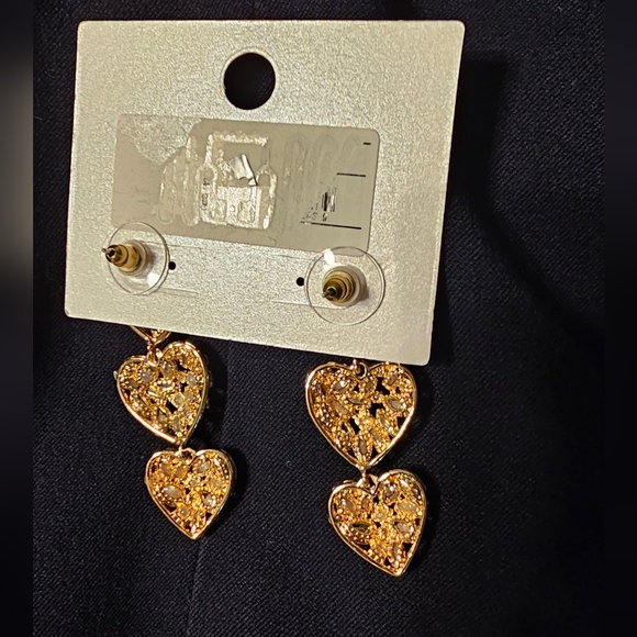 Baublebar Rhinestone Sparkle Heart Stack Earrings New in package - Picture 3 of 9